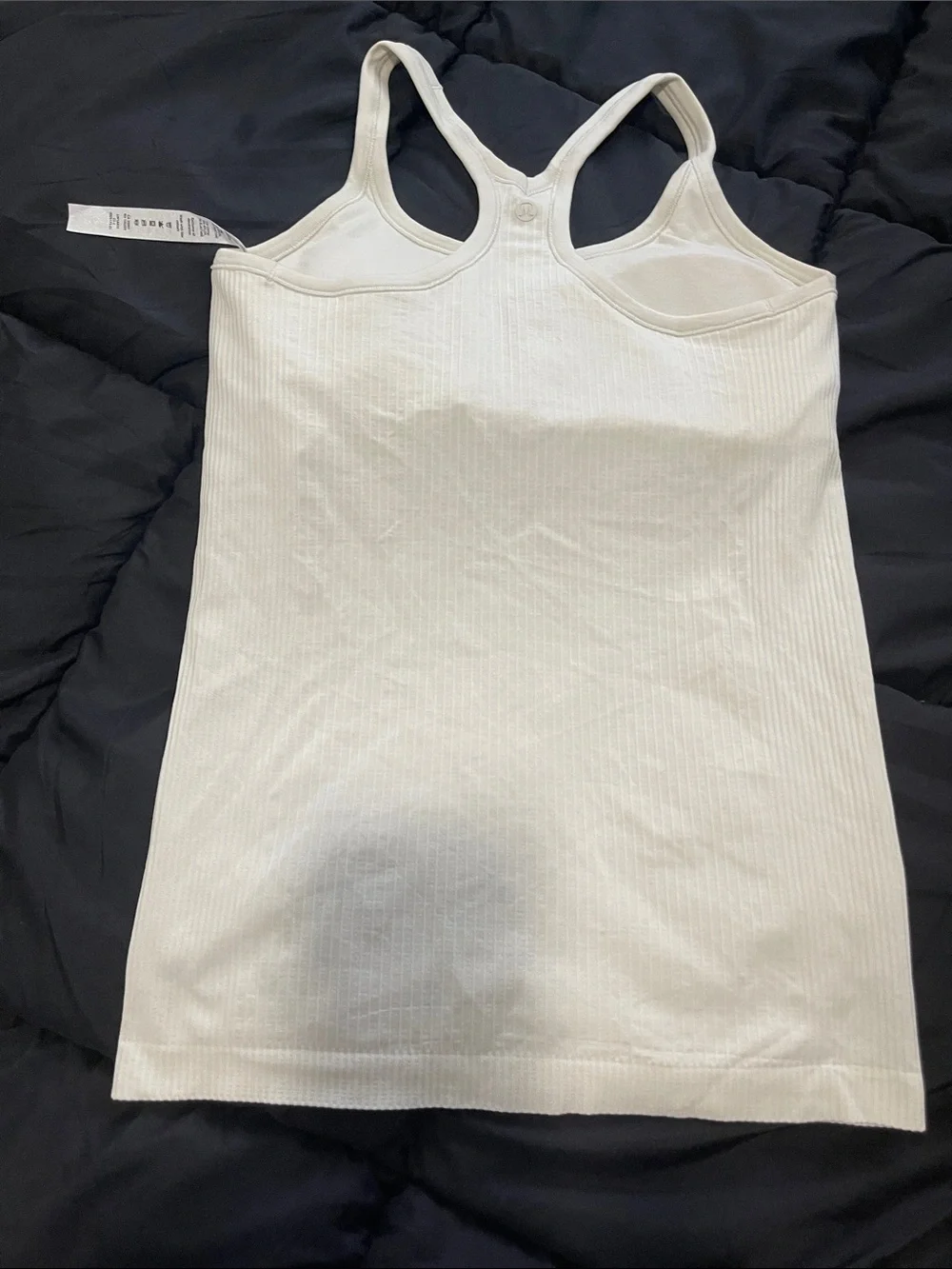 lululemon athletica Ribbed White Racerback Tank Top